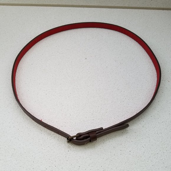 Brown Women's Belt with Red Back - Picture 5 of 5
